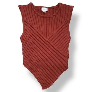 Le Lis Women's Ribbed Rust Tank Top